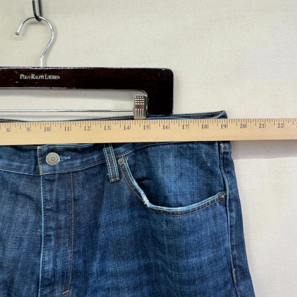 Banana‎ Republic Straight Fit Jeans Mens 38x25 Cropped Dark Wash Classic Denim